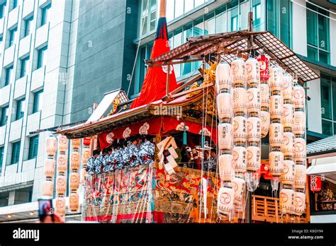 Gion Matsuri Floats are wheeled through the city in Japans most famous ...