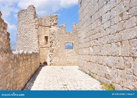 Rocca Calascio. Calascio Castle. Inside. View through the Window. Stock Image - Image of 1460 ...