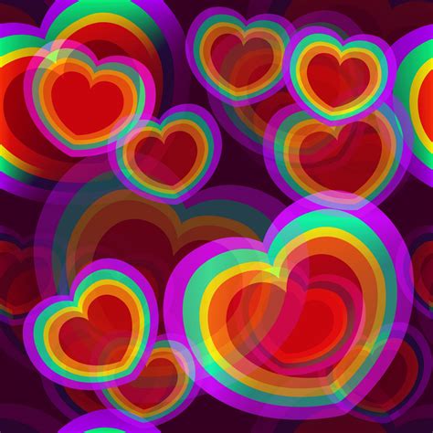 Rainbow Hearts Seamless Image Free Stock Photo - Public Domain Pictures