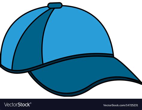 Color image cartoon blue sport cap headwear Vector Image