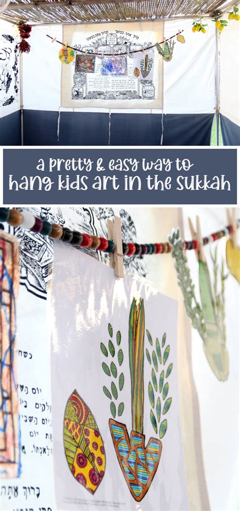 Hanging Kids Sukkah Decorations on a DIY Chain