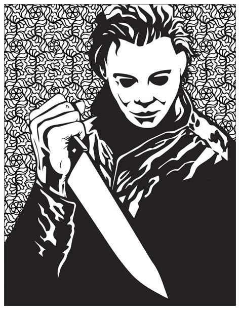 Horror michael myers - Halloween Coloring Pages for adults