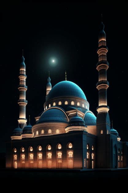 Premium AI Image | The blue mosque in the night