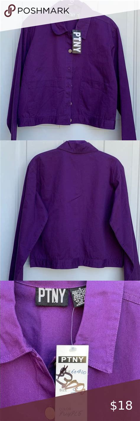 NWT, PTNY Purple button up jacket, size small Custom Jean Jacket ...