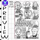 Giant Collaborative FAMOUS SCIENTISTS Coloring Poster Fun Classroom  sketch template