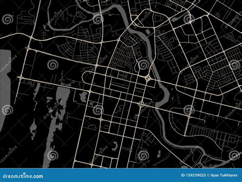 Map of the City of Nur-Sultan, Kazakhstan Stock Illustration ...