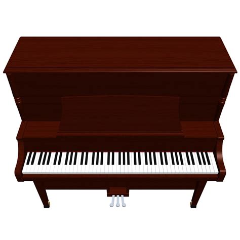 piano upright wood 3d model