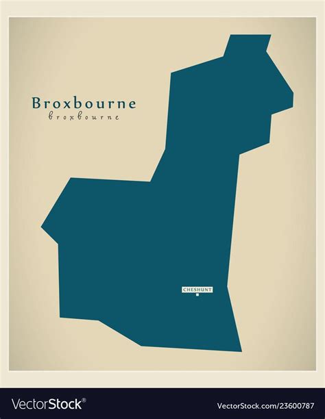 Modern map - broxbourne district uk vector image on VectorStock in 2020 | Modern map, Map ...