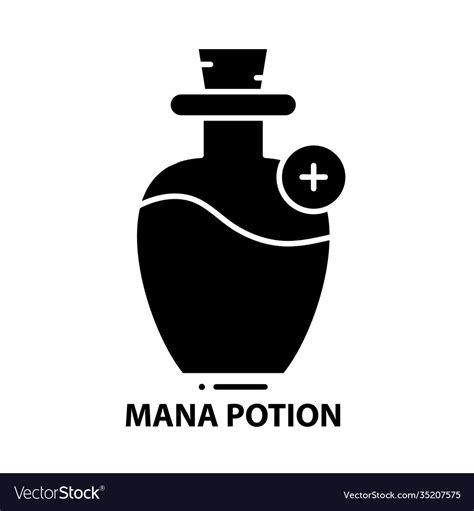 Mana potion icon black sign with editable Vector Image