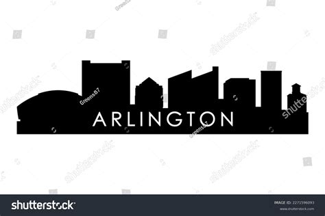 Arlington Texas Skyline Silhouette Black Arlington Stock Vector ...