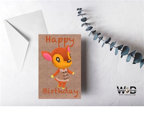 Fauna ACNH Birthday Card Instant Download Printable - Etsy Israel