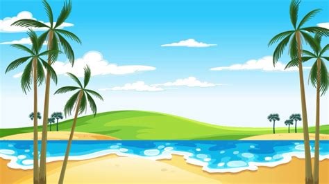 Full HD Animated cartoon Beach Scene background video | Loop Animation l Free to Use - YouTube