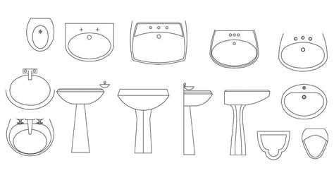 Pedestal Wash Basin And Toilet CAD Blocks Free Download - Cadbull