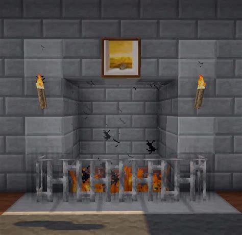 Minecraft Modern House Fireplace