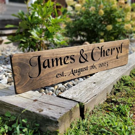 Custom Engraved Signs, Engraved Wood Sign, Rustic Decor, Wedding Name ...