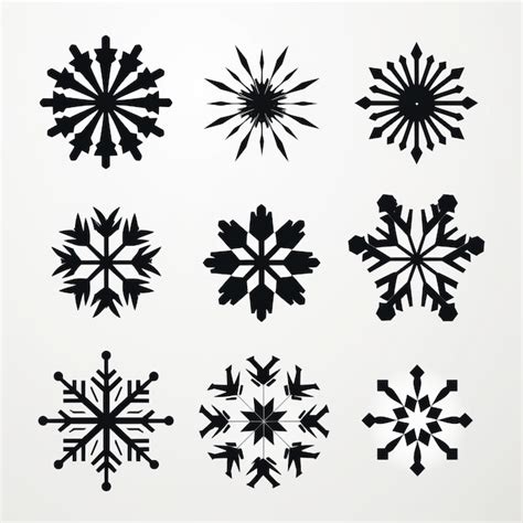 Premium Photo | Minimalist Snowflake Vector Art Bold And Graceful Snowflakes On White Background