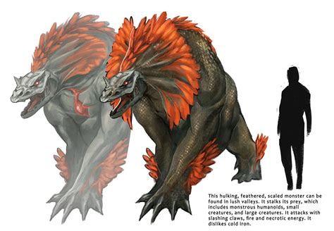 ArtStation - Lion Lizard but it has Feathers and it breathes fire.