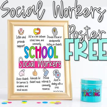 School Social Worker Posters FREEBIE by Heart and Mind Teaching | TPT