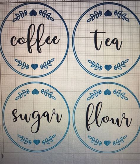 Canister Labels Coffee Sugar Flour Tea | Mercari in 2021 | Canister ...