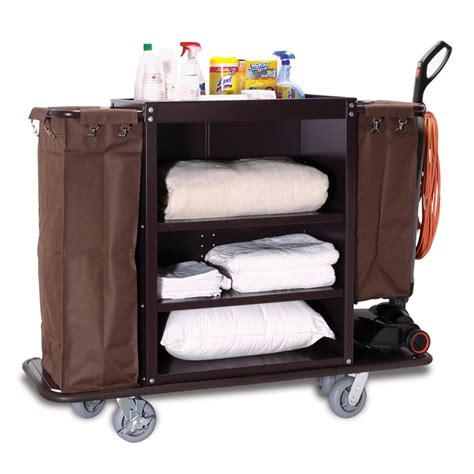 High Capacity Deluxe Metal Housekeeping Cart | LodgMate