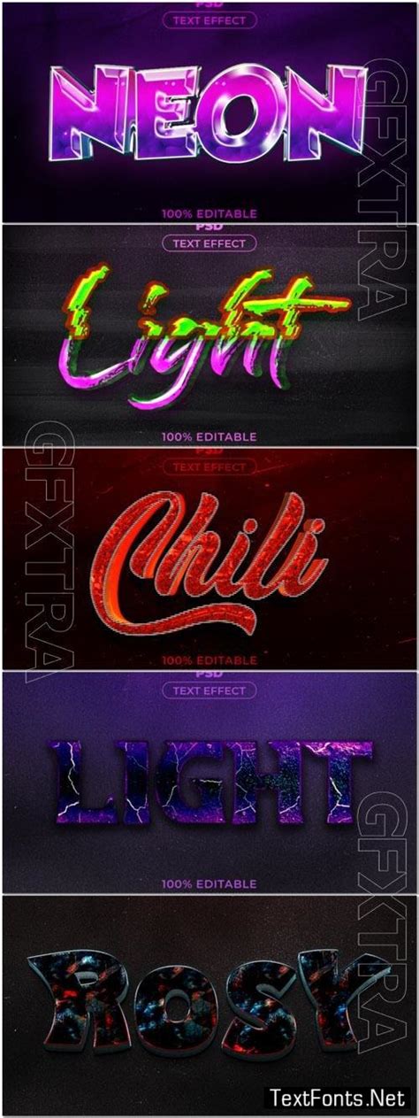 Psd style text effect editable template set vol 233