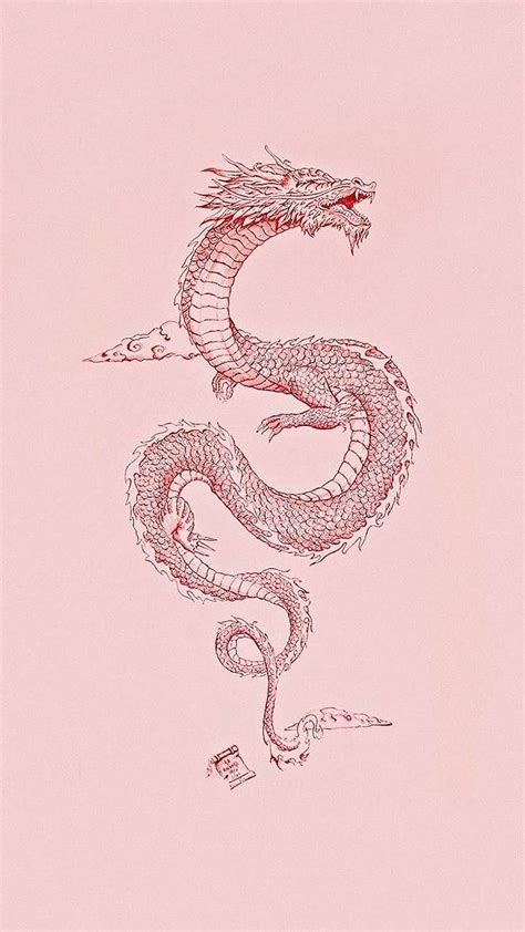 Download Red Sketched Japanese Dragon Tattoo Wallpaper | Wallpapers.com