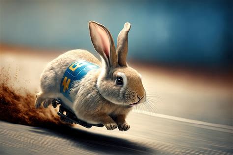 Premium AI Image | Rabbit racing quickly to Wonderland