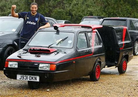 David James shows off his Robin Reliant A Team dream machine for making ...