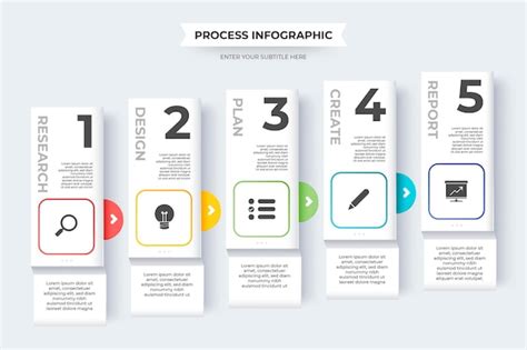 Free Vector | Paper style process infographic template