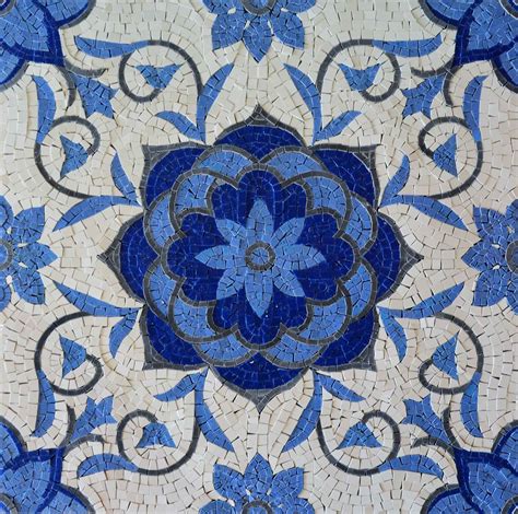 Beautiful Geometric Design - Marble Mosaic Tiles with Floral Patterns ...
