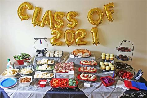 Graduation Party Buffet Table ~ Easy Setup - Adorn the Table