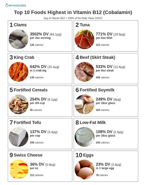 Top 10 Foods Highest in Vitamin B12 (Cobalamin)