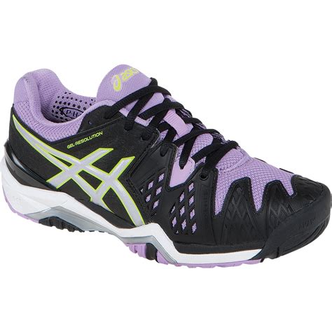 Asics Gel Resolution 6 Women's Tennis Shoe Black/silver/orchid