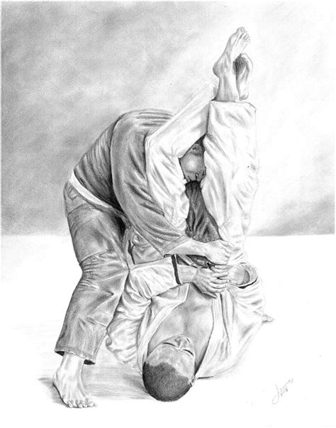 Jiu Jitsu Fundamentals The Armbar Drawing by Jenica Wynne - Pixels