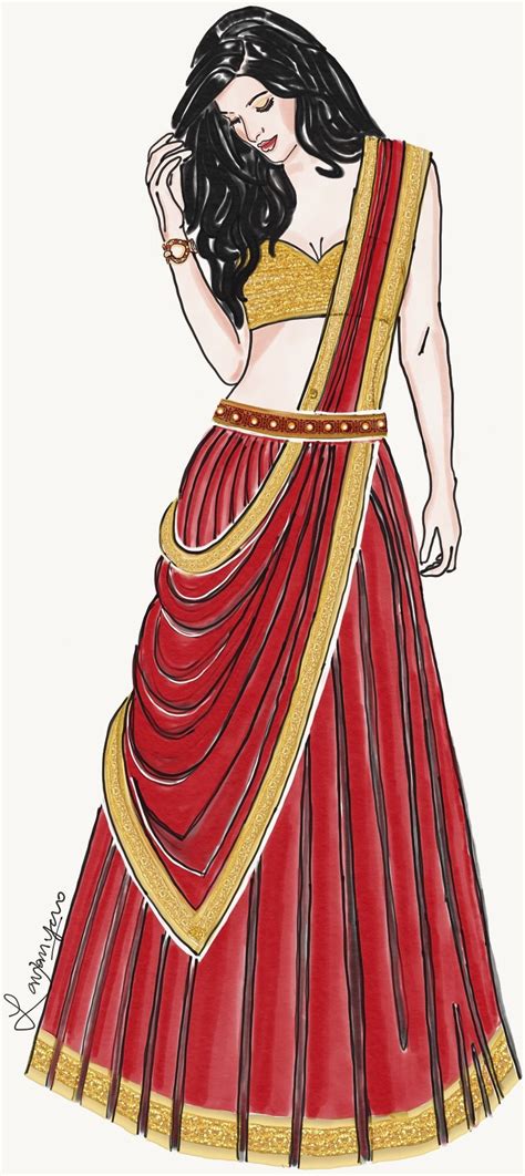 Fashion illustration_ India Fashion | Lavanya P in 2020 | Fashion illustration dresses, Fashion ...