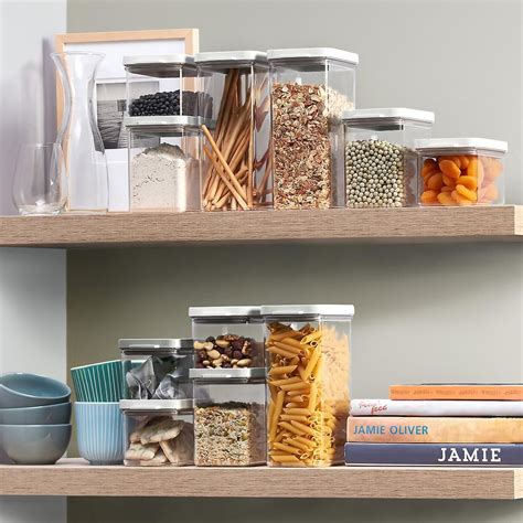 These stackable food storage containers are a perfect space-saver in the pantry and pretty ...