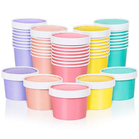 MATICAN Paper Ice Cream Cups with Lids, 40-Pack 9-Oz Soup Cups with ...