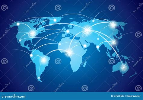 World Map With Global Network Royalty Free Stock Photography - Image: 37678637