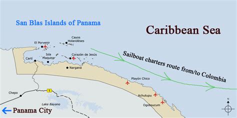 Map of San Blas Islands - SanBlas-Islands.com