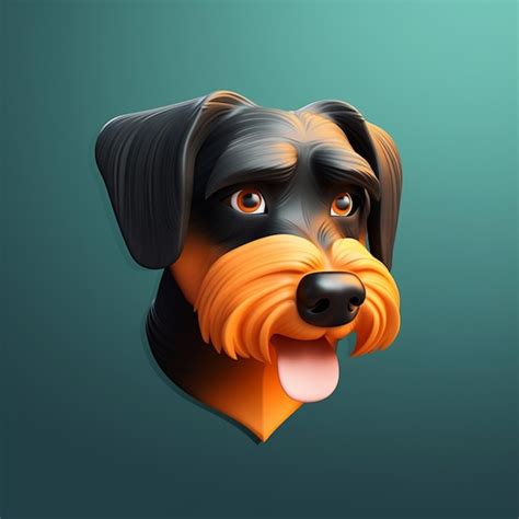 Premium AI Image | A yellow and black dog head logo