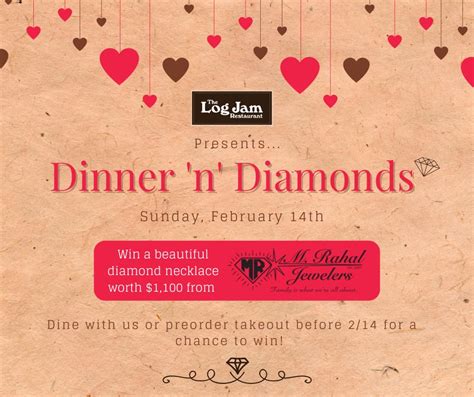 Log Jam Restaurant Partners with Local Jeweler for Valentine’s Day ...