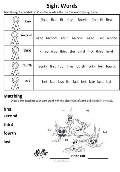 Ordinals Worksheet - The Critical Years