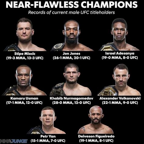 Ufc male champion records. : MMA