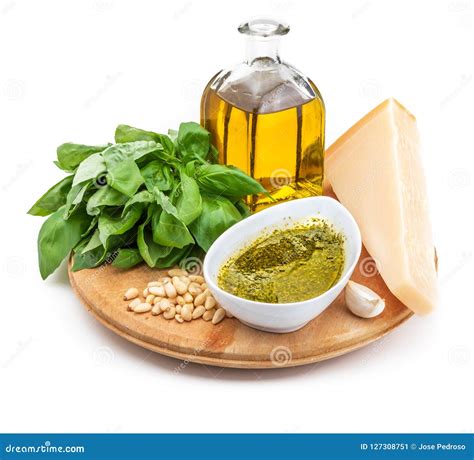 Ingredients To Make the Delicious Pesto Sauce. Stock Image - Image of ...