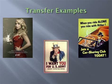 Examples Of Transfer Propaganda Ads