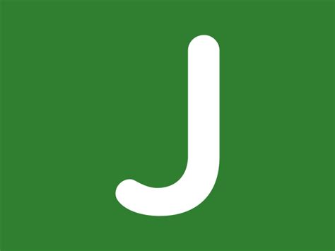 the letter j on a green background