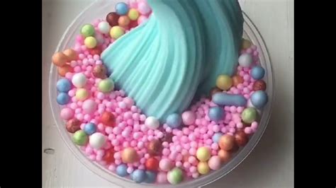 Satisfying slime mixing with foam balls - ASMR - YouTube