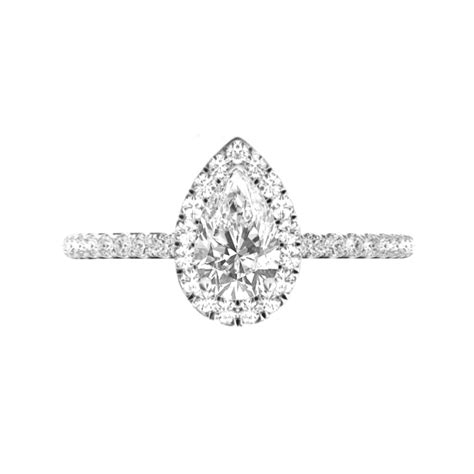 1.80 Carat Pear Diamond & Halo Engagement Ring - Raven Fine Jewelers