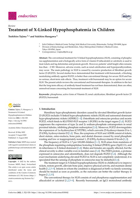 (PDF) Treatment of X-Linked Hypophosphatemia in Children