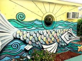 Art Deco Public Mural FISH STORY #3. Mural Detail. Outdoor Mural. Fish Mural. Downtown Hollywood ...